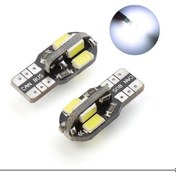 Resim T10 LED Metal Ultra W5W 8 Ledli Beyaz Park Tavan Plaka Ampülü 1 TAKIM 