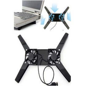 Resim 2 Fanlı Notebook Soğutucu Portatif Katlanabilir Laptop Soğutucu Fan Usbli Stand Bilgisayar Fanı 