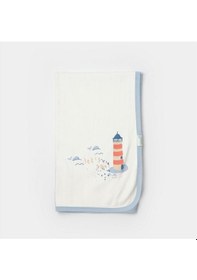 Resim Biorganic Sun Lets Sail Bebek Battaniyesi 85x90 64689 Ekru - Mavi 