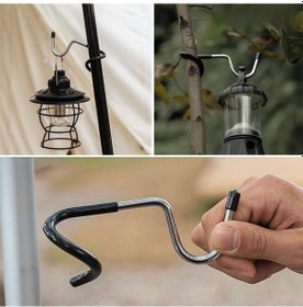 Resim Buffer Kamp İçin Çok Fonksiyonlu S-şekilli Direk Askısı Kaymaz Paslanmaz Çelik Eşya Asma Kancası Siyah 