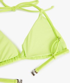 Resim Koton Boyundan Bağlamalı Parlak Üçgen Bikini Üstü Yeşil 5sak10103mm Yeşil 