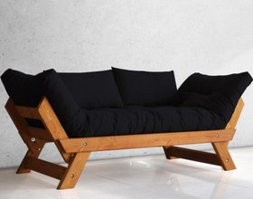 Resim WOODESK ADALAR MASİF AHŞAP KANEPE, TİK-SİYAH RENK 