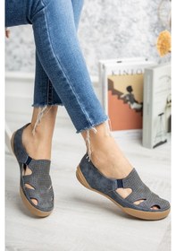 Resim EPAAVM - Ortapedik Pedli Lastikli Lacivert Ayakkabı - ERŞ170301 Lacivert 