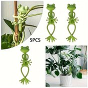 Resim Xuweiwei 5 Parça Yeşil Kurbağa Bitki Desteği Sarmaşık Tırmanma Askısı Seti 