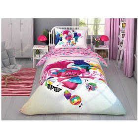 Resim Taç Trolls Colour Party Tek Kişilik Nevresim Takımı 