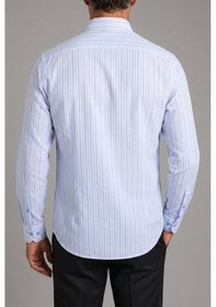 Resim Xint Bisse Mavi Regular Fit Cepsiz Uzun Yaka Gömlek Bsgmktn252098 35 