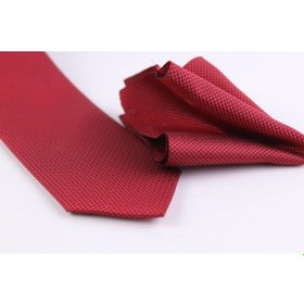 Resim Demfashion Özel Desenli Kravat Mendil Seti - Kırmızı (533049416) Kırmızı 
