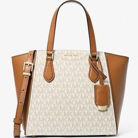 Resim Michael Kors Taryn Small Signature Logo And Leather Convertible Crossbody Bag 32f4gtbc1b Beyaz 