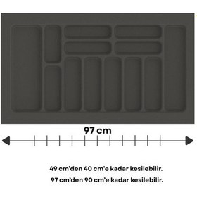 Resim Çekmece İçi Kaşıklık, Düzenleyici, Organizatör 97 Cm X 49 Cm Gri 