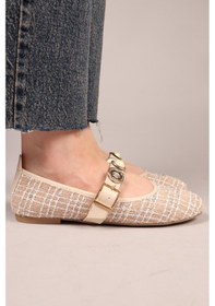 Resim Owo Gold Aksesuarlı Babet Tüvit Ten-8144 Ten 