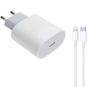Resim PD20W Quick Charger Type­-C To Lightning Kablolu Beyaz Şarj Aleti Set Winex