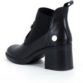 Resim Mammamia D25kb-1805 Siyah Faber Hakiki Deri Lastikli Topuklu 5cm Kadın Bot Siyah 