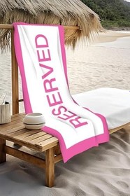 Resim Dijital Baskı Plaj Deniz Havlusu Reserved Desenli Peştamal HVL0010 
