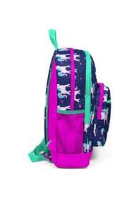 Resim Coral High Kids Lacivert Pembe Unicorn Desenli Dört Bölmeli USB Şarjlı Kulaklık Çıkışlı Okul Sırt Çantası 23270 