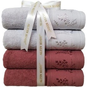 Resim Özdilek Ditsy Yüz Havlusu 4 Adet- Gri Mürdüm- Çok Renkli 