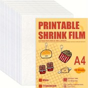 Resim 10 Adet Baskı Yapılabilir Büzgü PVC Film - A4 Boyut (21.01x29.72cm) DIY El Sanatları, Takı Yapımı, Anahtarlık, Hediye İçin - Yüksek Kalite, Çizilmeye Dayanıklı, Lazer/Matbaa Uyumlu - Hızlı Kuruyan & Dayanıklı, Pürüzsüz Yüzey, Hediye Tasarımcılar için 