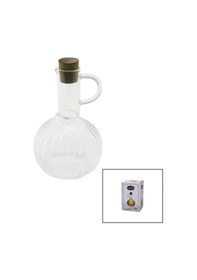 Resim Mini Cam Yağdanlık Çizgili Desen 300ml Ahşap Bambu Mantar Tıpa 5468 Çok Renkli 