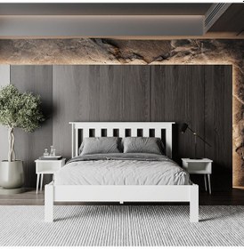 Resim Shark New Komodin Set Mdf Karyola Kolay Kurulum-943 90x200 