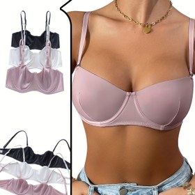 Resim Bayanlar için seksi ince kupa sütyen seti, 3 parça 
