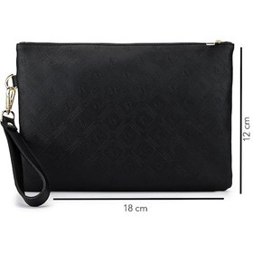 Resim Tamer Tanca Kadın Suni Deri Siyah Clutch Çanta 743 2337 Bn Cnt Sk25-26 Sıyah Mng Siyah 