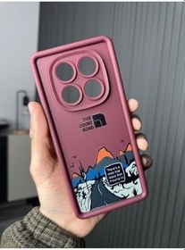Resim M.TK moveteck Xiaomi Redmi Note 14 Pro Kılıf Yumuşak Kalın Kenarlı Mountai Dağ Kuşu Desenli Kamera Korumalı Kapak, Vişne, Tek Ebat, Mountai-note14pro4g-vişne 