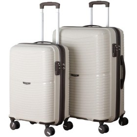 Resim Mçs V379 Pp Y.üretim Pp Valiz 55 Cm + 65 Cm Siyah Set Kemik-acı Kahve 