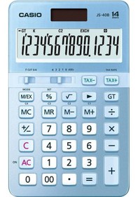 Resim Casio JS-40B-BU Mavi Profesyonel 14 Hane Masa Üstü Hesap Makinesi 