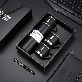 Resim Termos Seti, İş Termal Kupa 500ml/16.9oz, Kahve Sıcak İçecek ve Soğuk İçecekler için Paslanmaz Çelik Vakumlu Yalıtımlı Şişe ve Bardak, Su Termosu, Okula Dönüş Malzemeleri 