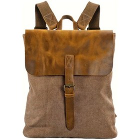 Resim Fochsia Vzva Minimalist Sırt Çantası - Tablet Bölmeli Kahve Renk Unisex Okul Laptop Çantası Kahverengi 