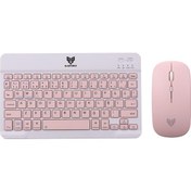 Resim Blueforce Km-33 Wireless Bluetooth Kablosuz Klavye Mouse Set Pembe Optik 