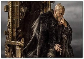 Resim Ahşap Tablo Vikingler Taht Travis Fimmel 