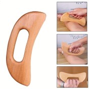 Resim 1 Adet Premium Ahşap Gua Sha Masaj Aracı - Ergonomik Sap, Etkili Kas Gevşetme ve Stres İçin Kavisli Tasarım, Vücut Kazıma ve Vücut Masajı İçin İdeal 