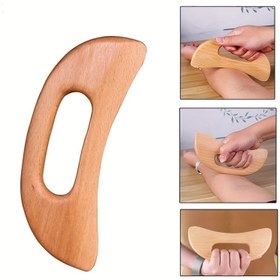 Resim 1 Adet Premium Ahşap Gua Sha Masaj Aracı - Ergonomik Sap, Etkili Kas Gevşetme ve Stres İçin Kavisli Tasarım, Vücut Kazıma ve Vücut Masajı İçin İdeal 