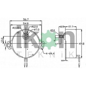 Resim İKON TEKNİK AC SENKRON MOTOR TYC 50 4 Watt 5 RPM 220 Volt CW/CCW ÇİFT YÖNLÜ ELEKTRİKLİ ŞÖMİNE MOTORU 