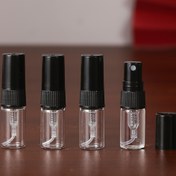 Resim 1 adet 2ml, 3ml, 5ml Taşınabilir Seyahat Atomizer - Açık Kamp ve Kozmetik Kullanımı için Şeffaf, Siyah Kapaklı, PVC'siz, Seyahat Atomizer | Şeffaf Tasarım | Cam Şişe 