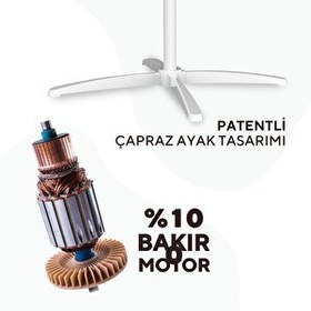 Resim Kumtel KTF-290 Beyaz Vantilatör 16" (3P) 
