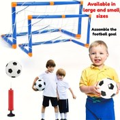 Resim 1 set İç ve dış mekan - mini küçük boyutlu ve büyük boy katlanabilir futbol kaleleri, yazlık açık hava sporları için ter atmak için en iyi seçim, plastik futbol direği tutucu seti, şişme gençlik spor oyuncağı, iç ve dış mekan takım maçlarına uygun 