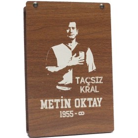 Resim Galatasaray Metin Oktay Forma Özel Tasarım Ahşap Kutulu Kırmızı 