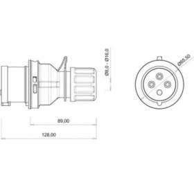 Resim Bemis 40-020 Cee Norm 4/16A 380V Düz Fiş 