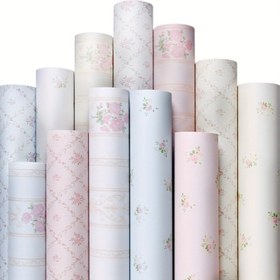 Resim Çiçekli Kendinden Yapışkanlı Duvar Kağıdı Etiketleri - Çıkarılabilir Su Geçirmez Vinil Desenli ve Yaprak Desenli Çok Renk Seçenekleri ile Yatak Odası, TV Arka Planı, Gardırop & Ev Dekoru için 