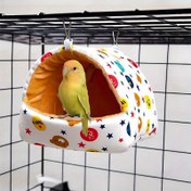 Resim 1 Adet Renkli Yıldız ve Ay Desenli Sıcak Kuş Yuvası Kafes Kulesi - Papağan, Kanarya, Hamsterlar için Rahat ve Dayanıklı Evcil Hayvan Yatağı - Sevgililer Günü, Paskalya, Ramazan Hediyesi Küçük Evcil Hayvanlar İçin, Kafes Kuş Yuvası, Yumuşak Kumaş Malzeme ile Konforlu Aksesuar 