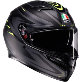 Resim Agv K3 Syth Mplk Matt Black Yellow Fluo Kapalı Kask 