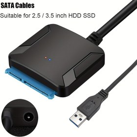 Resim SATA'dan USB 3.0 Adaptör Kablosu, 6+2 Pin PCIe Konnektörü, 6.35/8.89 cm HDD/SSD için USB 3.0 Harici Sabit Disk Dönüştürücü, Hızlı Veri Aktarımı, 6.35/8.89 cm SSD/HDD ile Uyumlu 