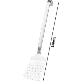 Resim Spatula - Delikli - Esnek Paslanmaz Çelik Bıçak - Uzunluk: 360mm - (4 Adet) 