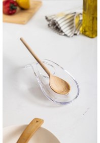 Resim Akrilik Şeffaf Tezgah Üstü Kirli Kaşıklık & Kepçe Altlığı Çok Renkli 