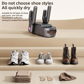 Resim Bot Kurutucu Ayakkabı & Eldiven Kurutma Makinesi, Sıcak Hava Üfleyici, 4 Kolla Hızlı Havalandırma ve Zamanlayıcılı - Ultra Sessiz Kayak Botları, İş Botları, Spor Ayakkabıları, Eldivenler, Şapkalar, Kasklar için Çok Yönlü Ağır Çalışan Cihaz - Avrupa Fişli (220-240V) - Atletler ve Doğaseverler için Mükemmel Hediye 