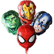 Resim 4 Adet MARVEL Süper Kahraman Folyo Balonlar - Demir Adam, Hulk, Kaptan Amerika, Örümcek Adam için Doğum Günü, Cadılar Bayramı, Noel Partisi Dekorasyonları - Helyum Gerekmez, Dayanıklı Alüminyum Folyo, İç/Dış Mekan Kullanımı, Karakter Tasarımlı Canlı Renkler | Detaylı Karakter Balonları, Süper Kahraman Parti Süslemeleri 