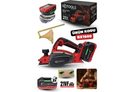 Resim Retools BX1600 Bordo Şarjlı Planya 2100 W Güçlü Motor 21V Akü ile Ergonomik Tasarım 