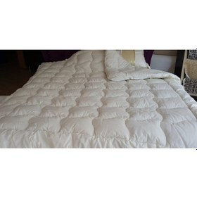 Resim Doğal Boncuk Yün Yorgan Tek Kişilik - Çift Kişilik Yün Yorgan Beyaz 