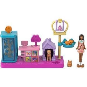 Resim Barbie Mini Barbieland Bebek ve Oyun Seti Veteriner JCR30 